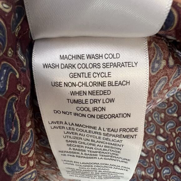 NWT Ben Sherman Men's' Paisley Button Down Shirt Sz M Stretch Fit - Picture 8 of 11